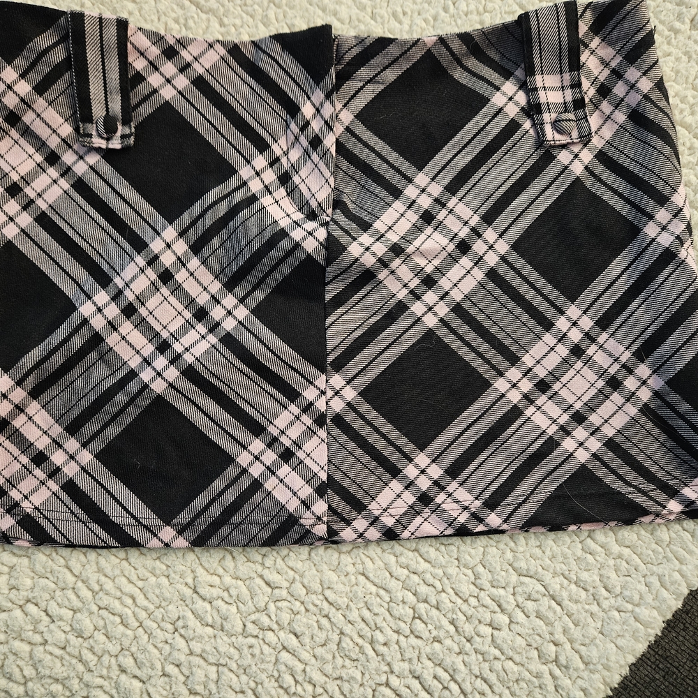 Plaid Black and Pink Women's Skirt